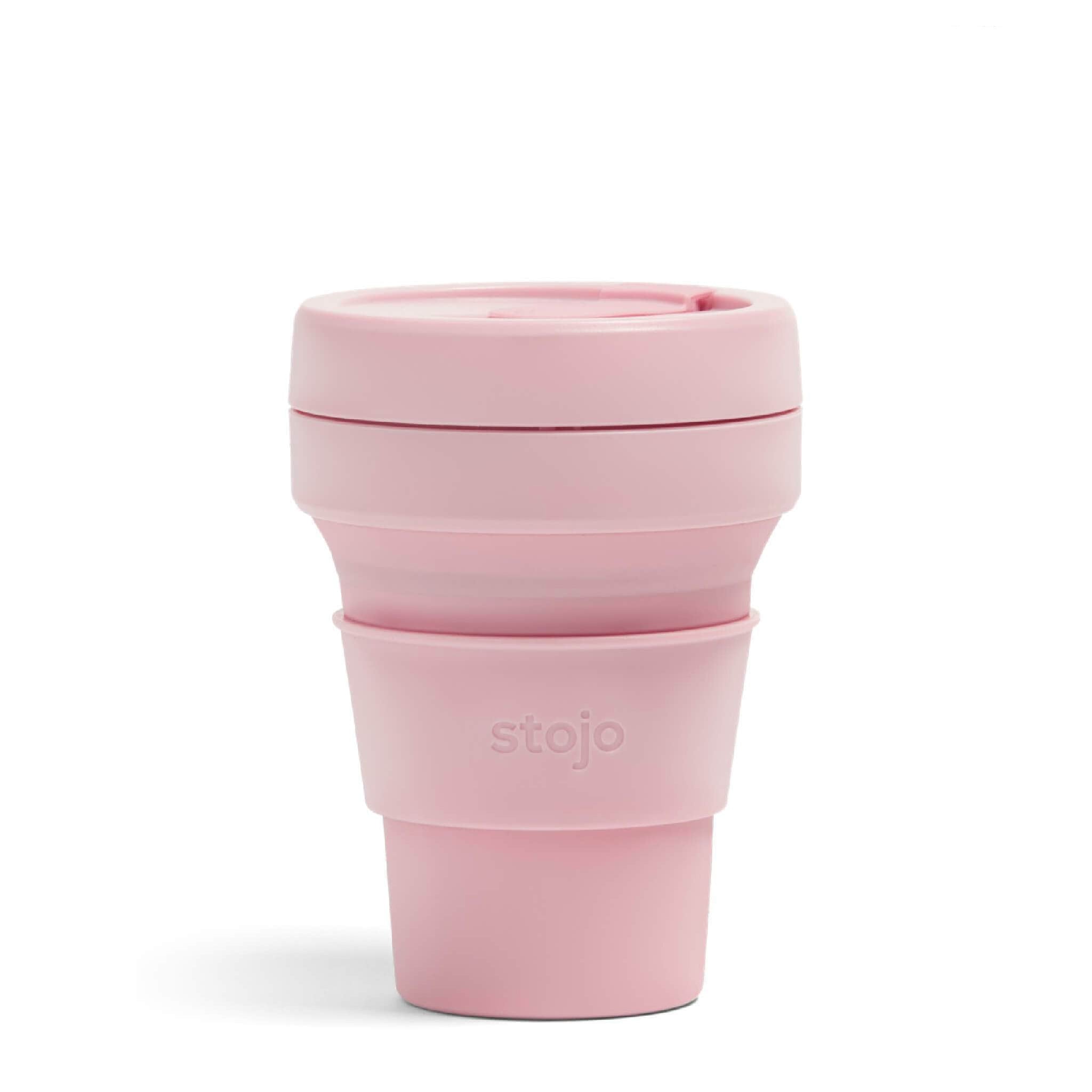 Vaso de silicona plegable Stojo de 12 onzas / 335ml de color rosa