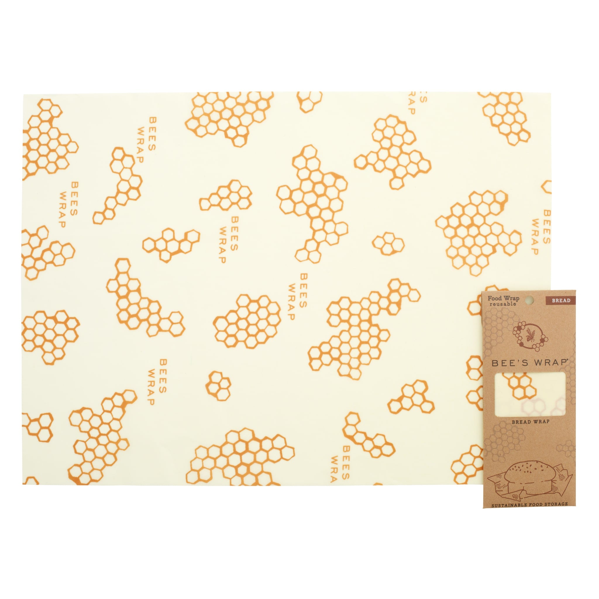XL beeswax wrap next to packaging