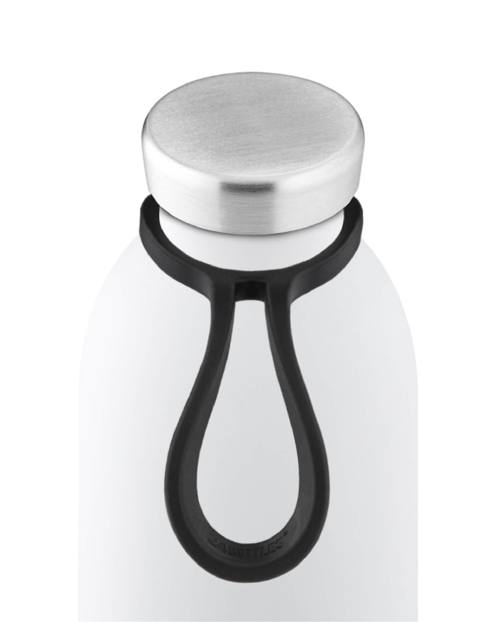 white bottle with tie top view