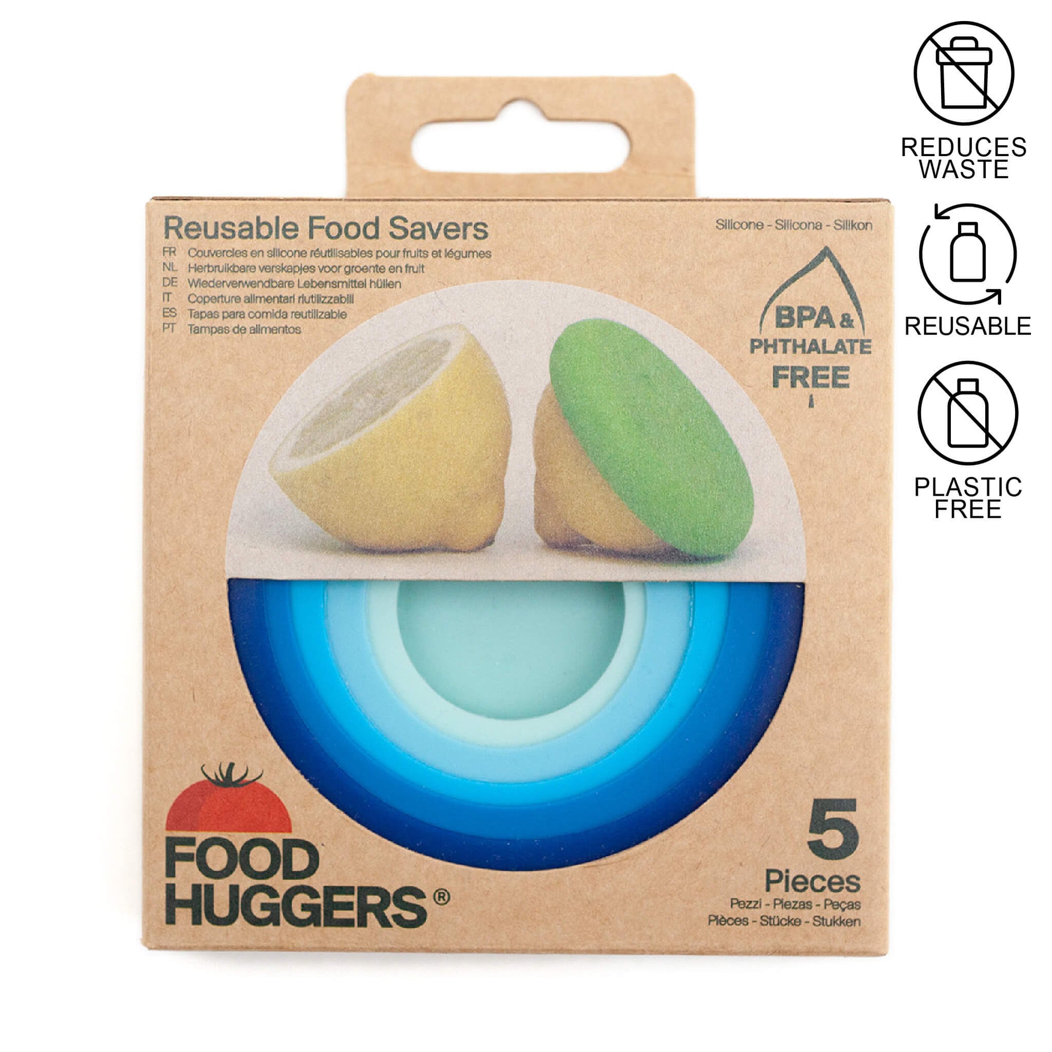 Food Huggers ice range in cardboard package.