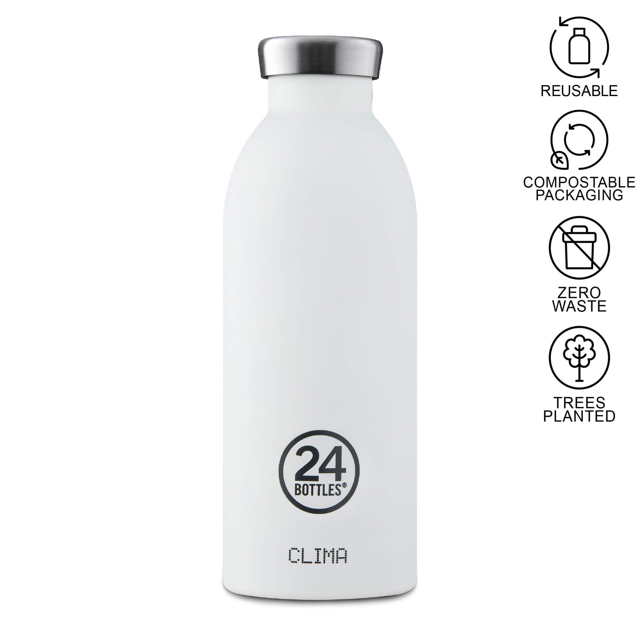 white clima 24 500ml water bottle