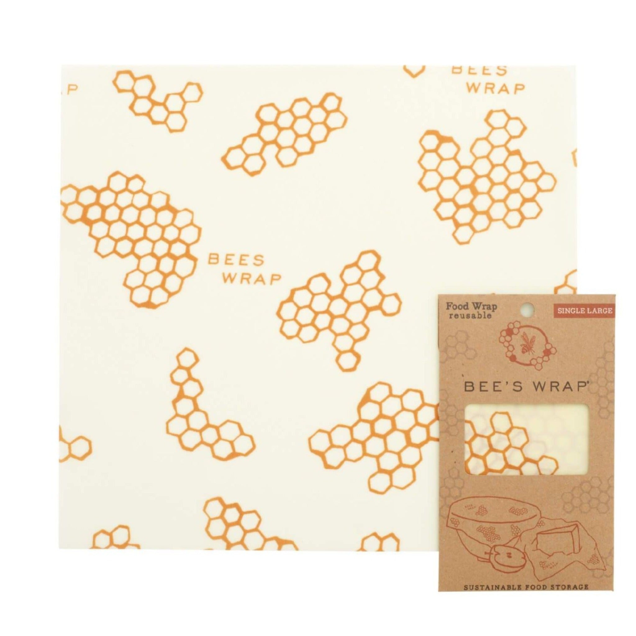 beeswax wrap large single next to package