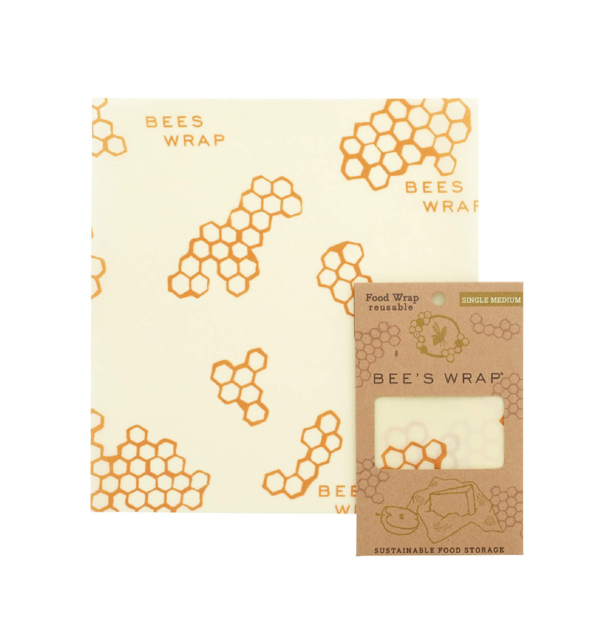 beeswax wrap medium single next to package