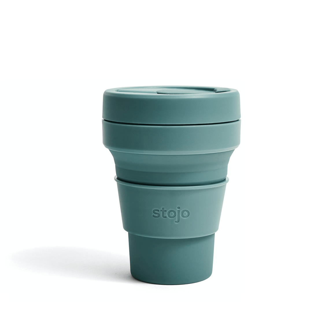 Vaso de silicona plegable Stojo de 12 onzas / 335ml de color eucaliptus azul