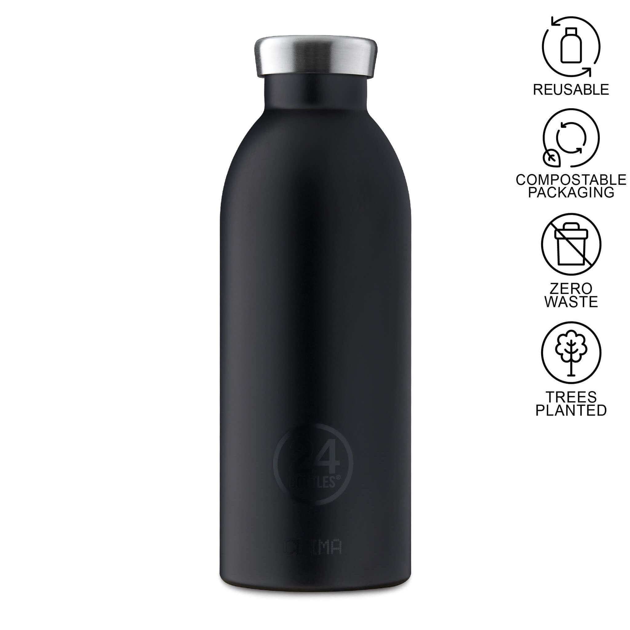 black 500ml clima 24 water bottle